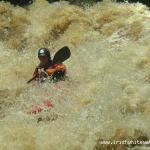 Photo of the Dargle river in County Wicklow Ireland. Pictures of Irish whitewater kayaking and canoeing. Rob - Main Falls. Photo by Rob Coffey