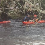 Photo of the Avonmore (Annamoe) river in County Wicklow Ireland. Pictures of Irish whitewater kayaking and canoeing. Who needs a boat???
DOH!!!. Photo by Mustang