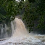 Photo of the Tourmakeady Waterfall in County Mayo Ireland. Pictures of Irish whitewater kayaking and canoeing. 02/07/09 Honking. Photo by Don