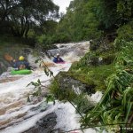 Photo of the Upper Liffey river in County Wicklow Ireland. Pictures of Irish whitewater kayaking and canoeing. coronation falls low water . Photo by steve fahy