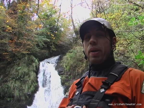 Tourmakeady Waterfall River - Aidan at basr of falls