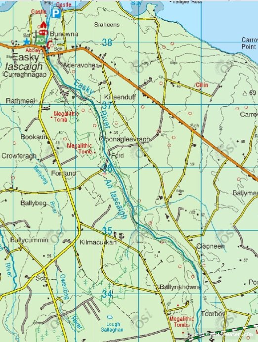 Map to Easkey (Easky) River - Easkey Map