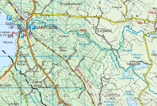 Map to Roogagh River - Garrison-Roogagh River