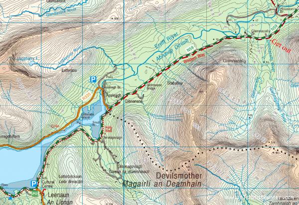 Map to Glenacally River - Glenacally River