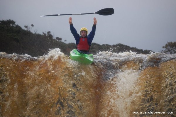  Bunduff River - An NUIG KC first year has his first run of the drop: photo by Conor Allen