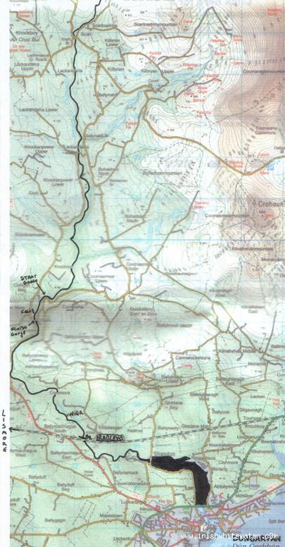 Map to Colligan River - O.S.I. map of run