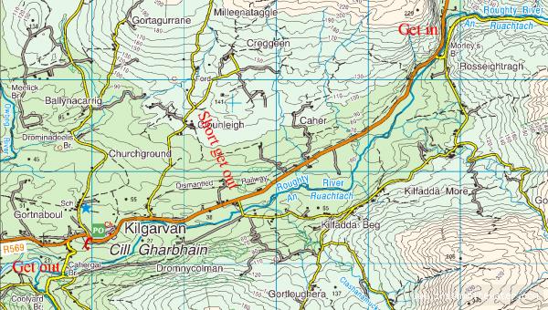 Map to Roughty River - River Roughty