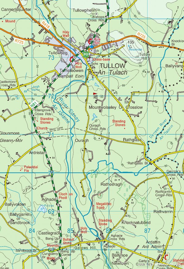 Map to Slaney River - Slaney Co. Carlow