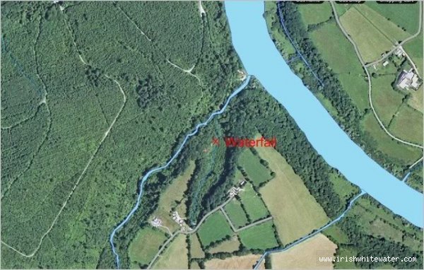 Map to Woodstock Falls (Inistioge) River - Aerial
