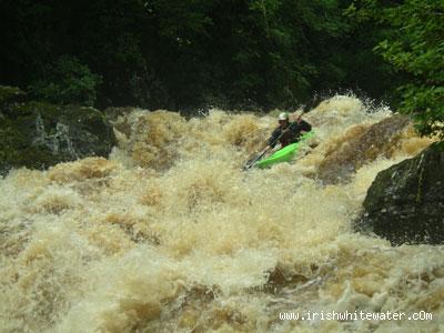 Dargle River - Dave Carroll on the Main Falls in medium high water