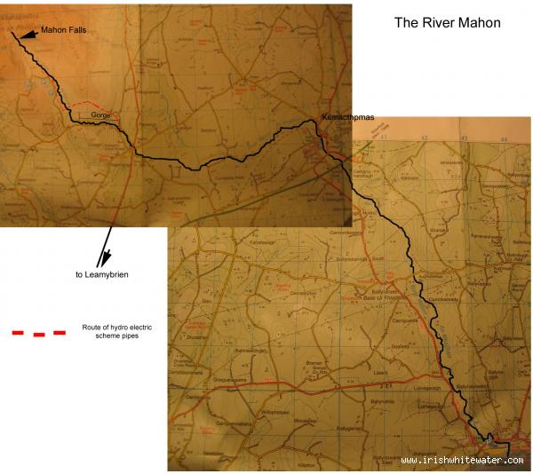 Map to Mahon River - osi map of mahon