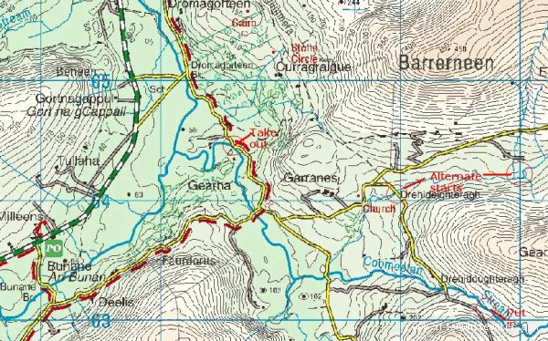 Map to Coomeelan Stream River - 