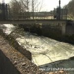 Photo of the Clodiagh river in County Waterford Ireland. Pictures of Irish whitewater kayaking and canoeing. The Weir after the factory. Photo by Michael Flynn