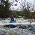 Photo of the Ilen river in County Cork Ireland. Pictures of Irish whitewater kayaking and canoeing. des ronan section below cascade. Photo by dave g