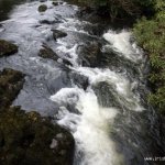 Photo of the Upper Lee river in County Cork Ireland. Pictures of Irish whitewater kayaking and canoeing. upstream from bridge (low water). Photo by John Fehilly