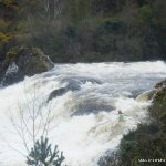 Photo of the Sheen river in County Kerry Ireland. Pictures of Irish whitewater kayaking and canoeing. Rob Coffey on Sheen Falls. Photo by Rob Coffey