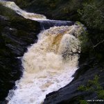 Photo of the Owenaher river in County Sligo Ireland. Pictures of Irish whitewater kayaking and canoeing. second part of drop. Photo by Aln Judge