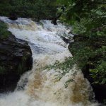 Photo of the Ballintrillick river in County Sligo Ireland. Pictures of Irish whitewater kayaking and canoeing. Main Fall. Photo by RK