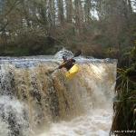 Photo of the Clare Glens - Clare river in County Limerick Ireland. Pictures of Irish whitewater kayaking and canoeing. John Flanagan on sidewinder. Photo by eoinor