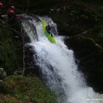 Photo of the O'Sullivans Cascades in County Kerry Ireland. Pictures of Irish whitewater kayaking and canoeing. Biggest drop . Photo by Colin Wong