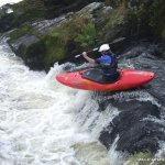 Photo of the Upper Bandon river in County Cork Ireland. Pictures of Irish whitewater kayaking and canoeing. Big Drop. Photo by Dave P