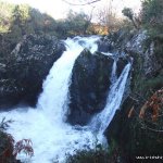 Photo of the Owengar river in County Cork Ireland. Pictures of Irish whitewater kayaking and canoeing. Final Drop (28 Feet) into pool. Photo by Dave P