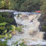 Photo of the Mayo Clydagh river in County Mayo Ireland. Pictures of Irish whitewater kayaking and canoeing. Chasing Dennis. Photo by Alan Judge