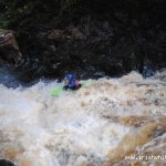 Photo of the Glenarm river in County Antrim Ireland. Pictures of Irish whitewater kayaking and canoeing. Balls to the wall. Medium level.. Photo by EoinH