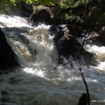 Photo of the Owenriff river in County Galway Ireland. Pictures of Irish whitewater kayaking and canoeing. Oughterard Waterfall. Photo by C. Allen