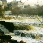Photo of the Ennistymon Falls in County Clare Ireland. Pictures of Irish whitewater kayaking and canoeing. Ennistymon Cascades, Co. Clare.. Photo by Seanie