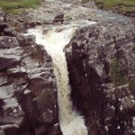 Photo of the Glenacally river in County Mayo Ireland. Pictures of Irish whitewater kayaking and canoeing. First main drop.15 footer into gorge. Photo by Graham 'pinning is cool' Clarke