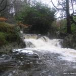 Photo of the Mahon river in County Waterford Ireland. Pictures of Irish whitewater kayaking and canoeing. second part of double drop comes immediately after first. Photo by Michael Flynn