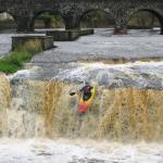 Photo of the Ennistymon Falls in County Clare Ireland. Pictures of Irish whitewater kayaking and canoeing. Peter O'Sullivan. Photo by Peter