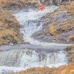Photo of the Seanafaurrachain river in County Galway Ireland. Pictures of Irish whitewater kayaking and canoeing. Barry Loughnane at the top of some slides , low water. Photo by Barry Loughnane