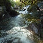 Photo of the Coomeelan Stream in County Kerry Ireland. Pictures of Irish whitewater kayaking and canoeing. Between first and second bridges. Photo by Daith