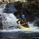 Photo of the Coomeelan Stream in County Kerry Ireland. Pictures of Irish whitewater kayaking and canoeing. No hole below third bridge. Photo by Daithí