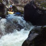 Photo of the Coomeelan Stream in County Kerry Ireland. Pictures of Irish whitewater kayaking and canoeing. 150m below third bridge. Photo by Daithí