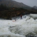 Photo of the Gearhameen river in County Kerry Ireland. Pictures of Irish whitewater kayaking and canoeing. Benny Cullen, main falls. Photo by Mickey