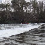 Photo of the Deel river in County Limerick Ireland. Pictures of Irish whitewater kayaking and canoeing. Weir. Photo by ULKC