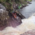 Photo of the Upper Owenglin river in County Galway Ireland. Pictures of Irish whitewater kayaking and canoeing. The bottom of Trojan Falls at a Low level. . Photo by Ross Lynch