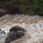 Photo of the Bunhowna river in County Mayo Ireland. Pictures of Irish whitewater kayaking and canoeing. Another rapid.High water. Photo by Graham Clarke