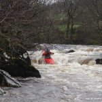 Photo of the Upper Flesk/Clydagh river in County Kerry Ireland. Pictures of Irish whitewater kayaking and canoeing. Double Drop above Middle Bridge. Photo by Dónal