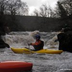 Photo of the Avonmore (Annamoe) river in County Wicklow Ireland. Pictures of Irish whitewater kayaking and canoeing. jacksons medium high. Photo by steve fahy
