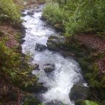 Photo of the Woodstock Falls (Inistioge) in County Kilkenny Ireland. Pictures of Irish whitewater kayaking and canoeing. Run out rapid. Photo by Adrian S