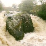 Photo of the Boluisce river in County Galway Ireland. Pictures of Irish whitewater kayaking and canoeing. Top Drop on the Boluisce. On  a high level.. Photo by Seanie