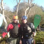 Photo of the Kip (Loughkip) river in County Galway Ireland. Pictures of Irish whitewater kayaking and canoeing. Top class kayakers Kev and Conor a day on the kip.. Photo by Seanie
