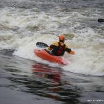 Photo of the Lee river in County Cork Ireland. Pictures of Irish whitewater kayaking and canoeing. Weir river right medium water. Photo by OG