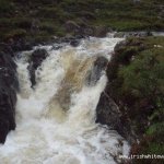 Photo of the Srahnalong river in County Mayo Ireland. Pictures of Irish whitewater kayaking and canoeing. Drop before the S-bend.Low water. Photo by Graham 'I see dead people' Clarke