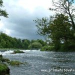 Photo of the Boyne river in County Meath Ireland. Pictures of Irish whitewater kayaking and canoeing. Blackcastle Weir near Navan. Photo by Bas
