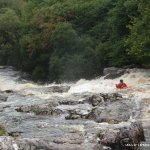 Photo of the Upper Flesk/Clydagh river in County Kerry Ireland. Pictures of Irish whitewater kayaking and canoeing. dave g on slide. Photo by dave g